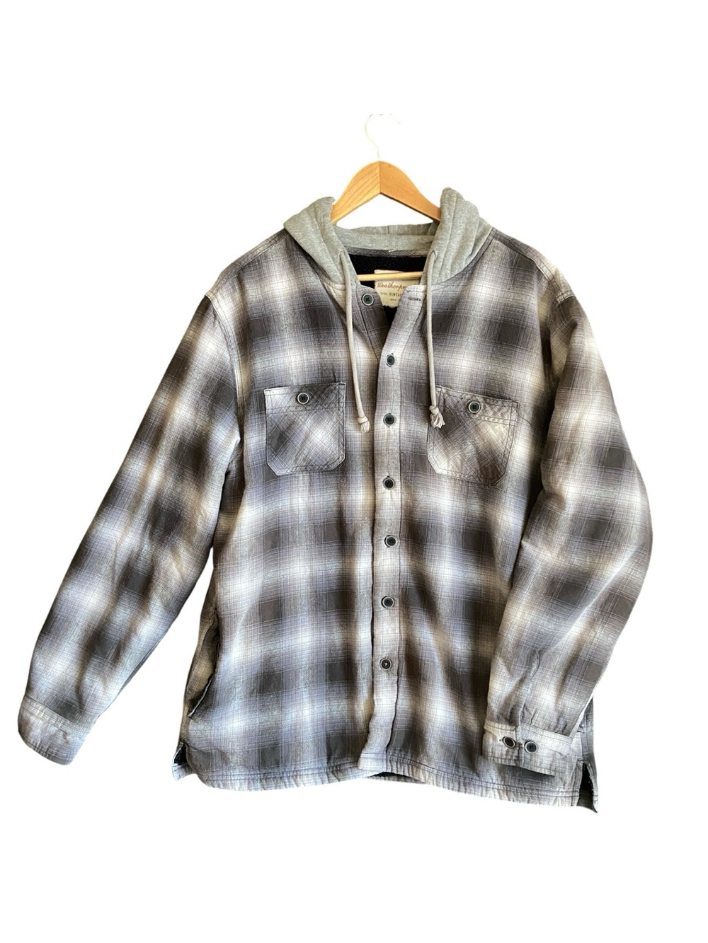 Weatherproof Vintage | Men’s Sherpa Lined Flannel Hooded Jacket | Size XL